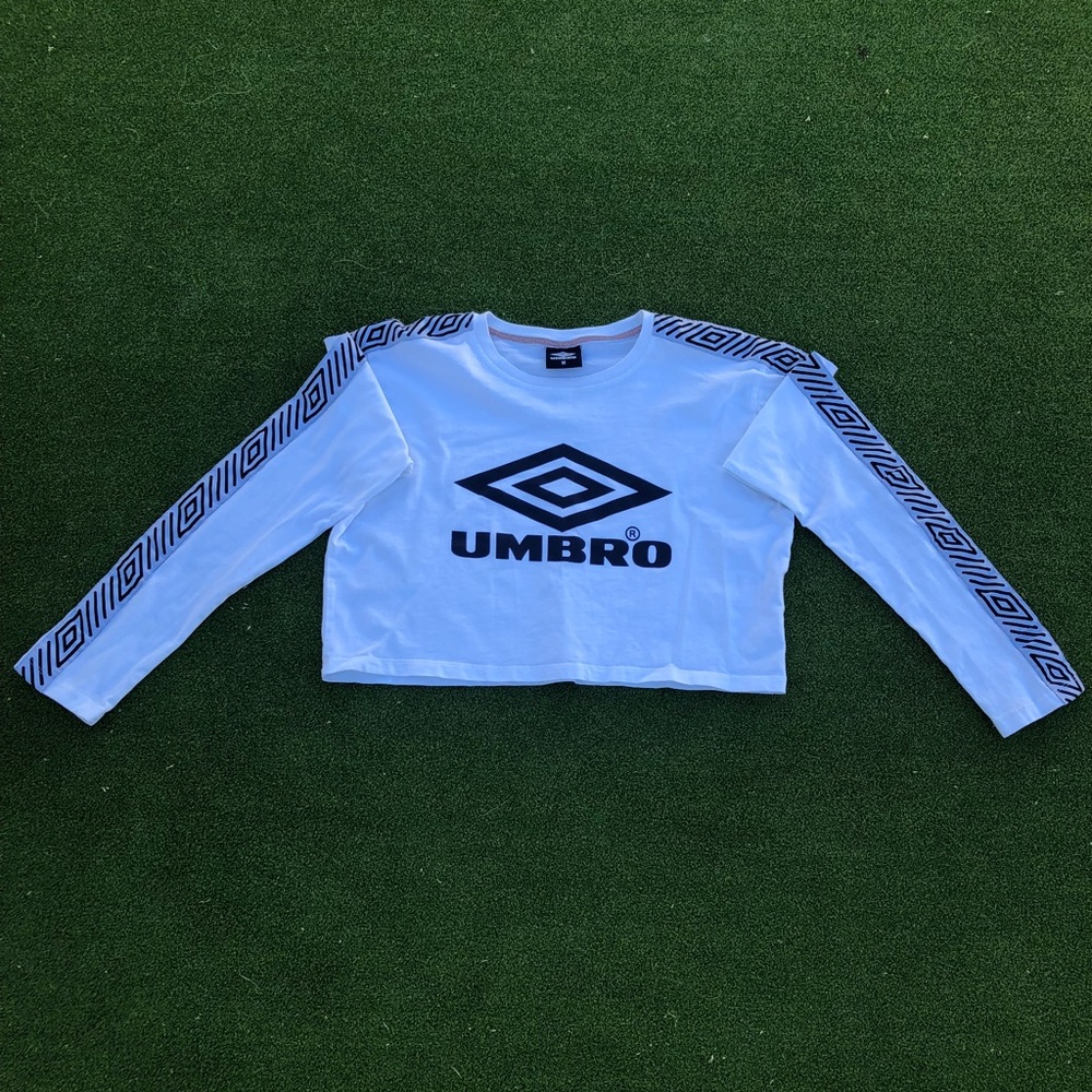 Umbro white cropped long sleeve